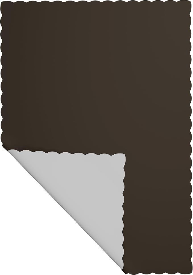 Paper Placemats - Disposable - Scalloped Edge (100, Black)