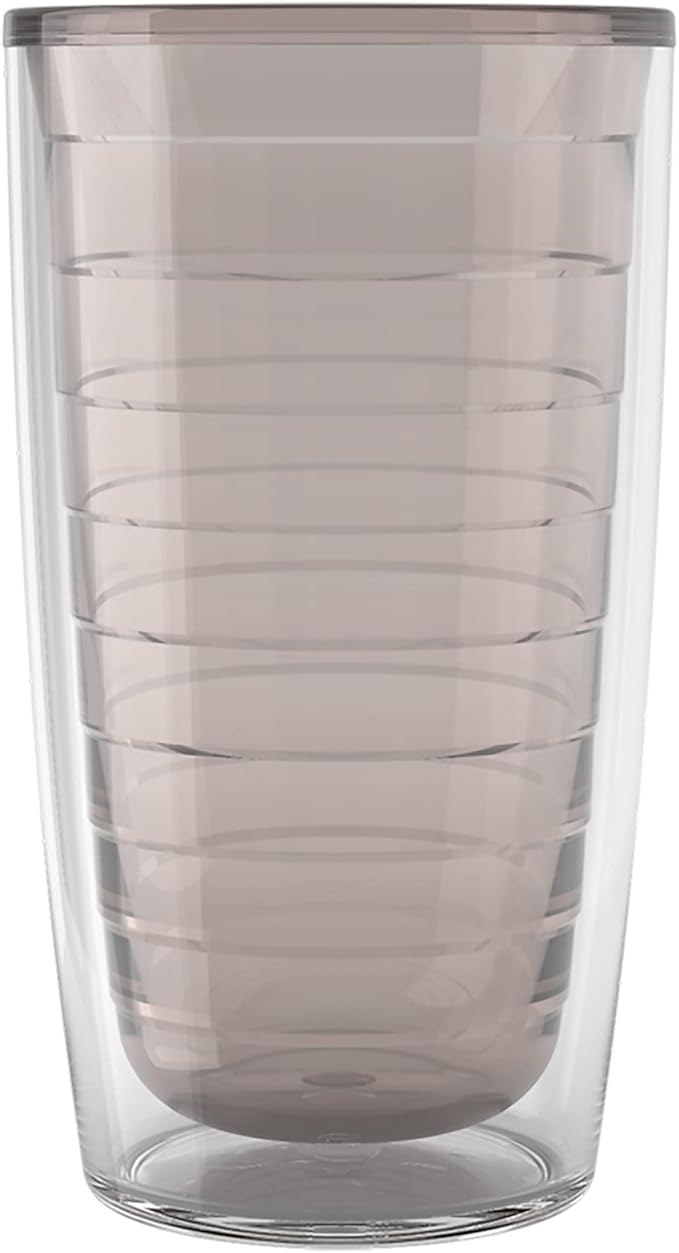 Tervis Clear & Colorful Tabletop Made in USA Double Walled Insulated Tumbler Travel Cup Keeps Drinks Cold & Hot, 16oz, River Rock | Made in USA, Double-wall Insulated, Shatterproof, BPA-Free, Dishwasher Safe, Fits Most Cupholders, Gifts under $20