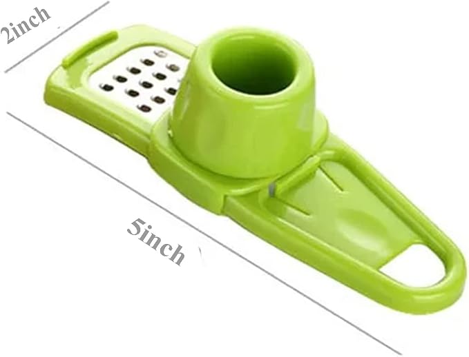 Angel's Peel Lounge Multipurpose Garlic Mincer and Garlic Crusher - Easy Squeeze Clean Garlic Press, Dishwasher Safe Sturdy Tool Compact and Portable Design for Extracts More Paste Per Clove - Green