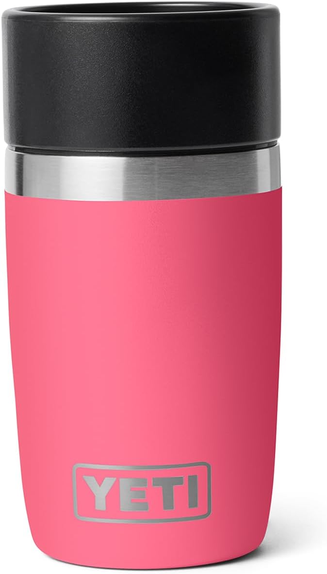 YETI Rambler 8 oz Travel Bottle, Stainless Steel, Vacuum Insulated with Leakproof Commuter Cap, Tropical Pink