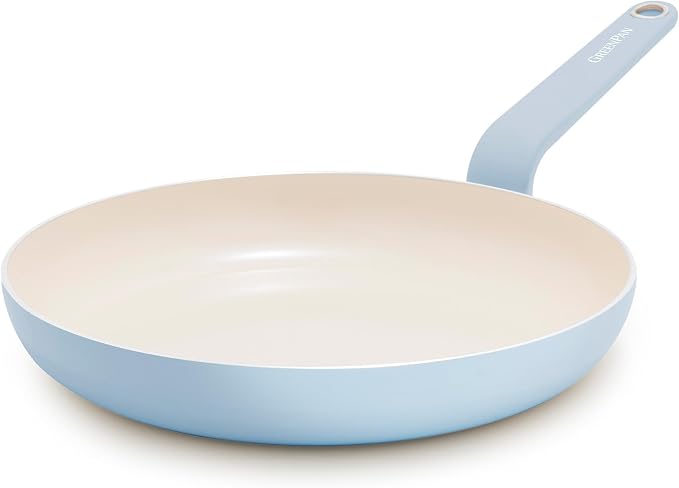 GreenPan Rio Advanced 12" Frying Pan Skillet, Ceramic Nonstick PFAS-Free, Induction Ready, Dishwasher and Oven Safe, Blue