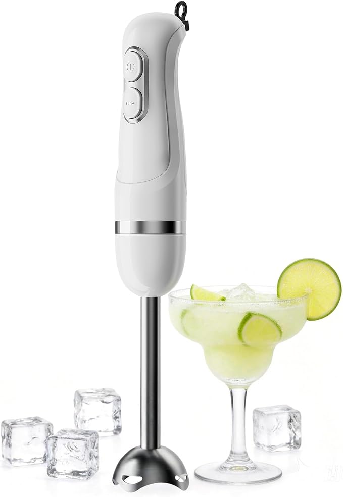 Turelar Immersion Blender Corded 400W, 2 Speed, Emulsifier, Blend | Hand Blender Stick Mixer, Ergonomic Handle, Stainless Steel Blades, Effortless Blending for Soup, Smoothies, Puree, Baby Food