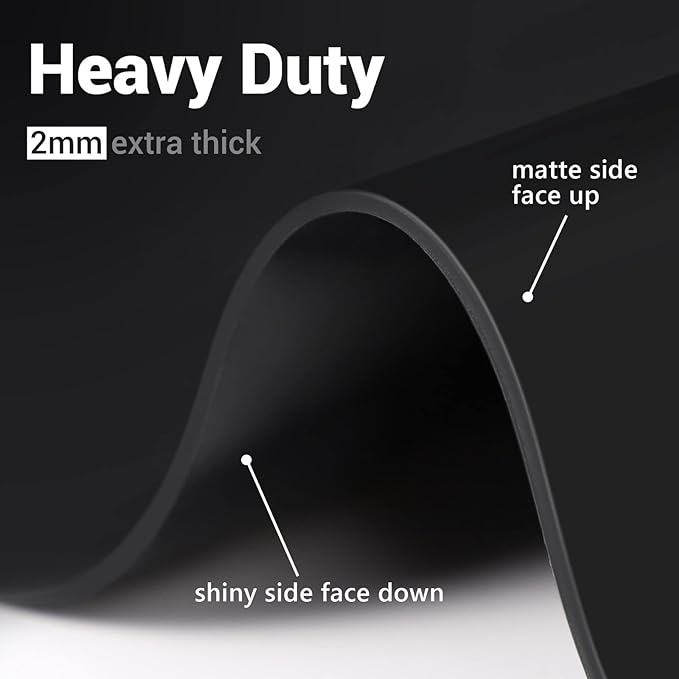 Ewen 35.6x23.5 Inch Extra Large Silicone Mats for Kitchen Counter, 2MM Thick Heat Resistant Coffee Mat Bar Mat, Glass Top Stove Cover Countertop Protector for Air Fryer, Baking, Crafts, Black
