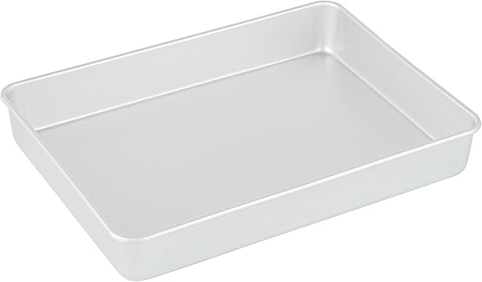 Restaurantware-Met Lux 13 x 9 x 2 Inch Straight-Sided Baking Tins, 12 Rectangular Cake Pans - Oven-Ready, Freezable, Anodized Aluminum Baking Sheet Cake Pans, Greaseproof, For Birthday Cakes