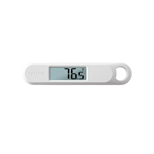 Taylor Folding Stem Display Food Instant Read Digital Thermometer, 0.7 Inch LCD Readout, White (1476WH)