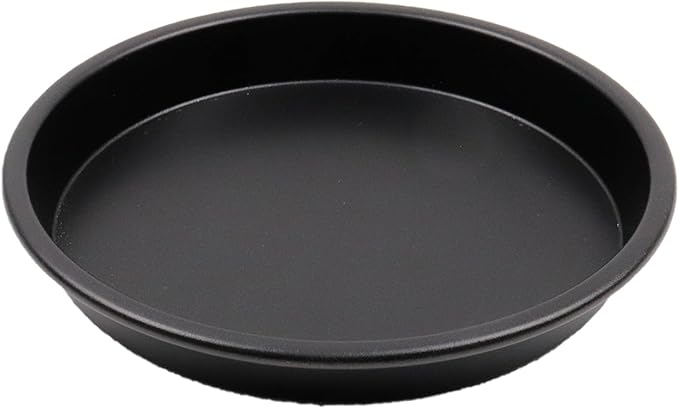 7" Non-Stick Bakeware Pizza & Pie Pan, Black, 1Pcs | Aluminum Baking Pan for Healthy & Long-Lasting, Easy To Clean, For Baking Pizza, Cakes, Quiches And Homemade Baking