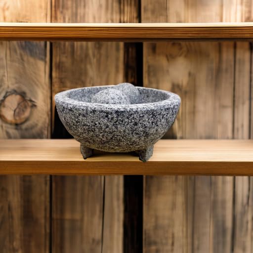 IMUSA USA Granite Molcajete Spice Grinder 6-Inch, Gray | Ideal for Grinding Spices and Herbs