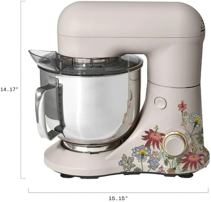 Wonderful Kitchen Stand Mixer 5.3 Qt Bowl, 12 Speeds Tilt-Head, Dough Hook Flat Beater Whisk for Baking Tasks Metal Build for Baking (Wildflower Porcini Taupe)