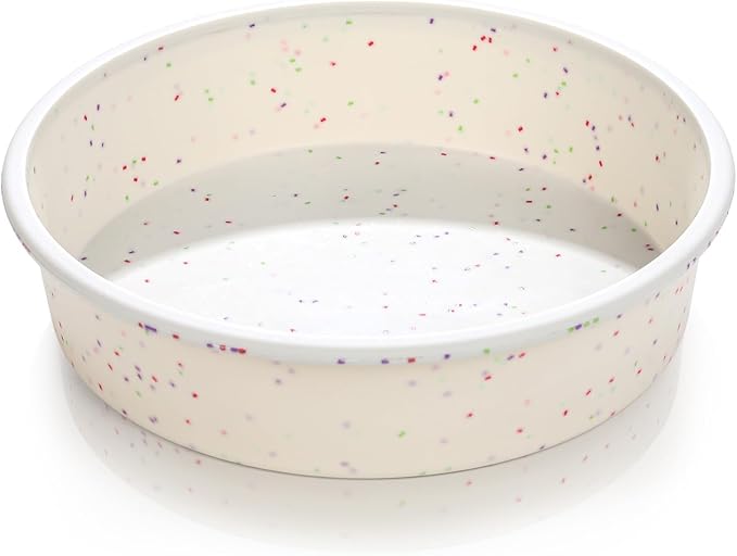 Vinino 8 Inch Round Cake Pan, Silicone Mold with Stainless Steel Frame | Perfect for Cheesecake, Layer Cakes & Desserts, Nonstick Surface, Easy Release and Cleanup