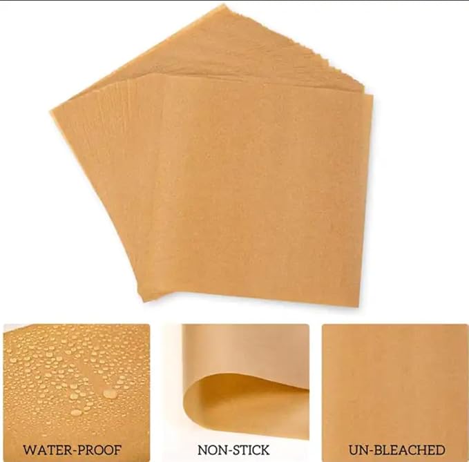300Pcs 6x6in Patty Paper - No Curl, No Tear, No Burn Baking Paper (6 x 6 inch) – Precut Parchment Paper For Baking or Lining – No Chemical Unbleached Parchment Paper – Cookie Paper