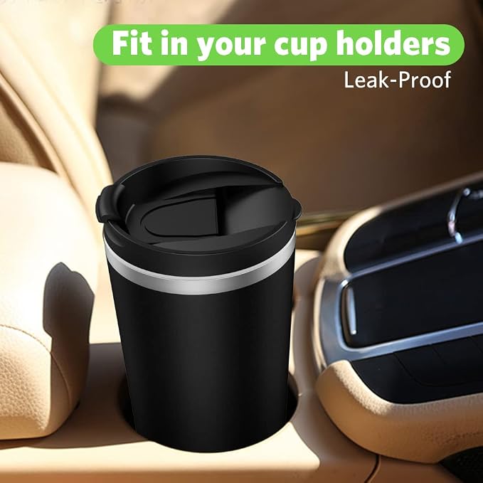 Insulated Coffee Mug with Ceramic Coating, 18oz Travel Mug with Leak-proof Lid, Vacuum Double-wall Tumbler, Stainless Steel Thermal Cup for Tea, Hot Cocoa, Cold Beverage, Ice Drinks