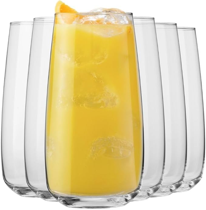 KROSNO Water Glasses Set of 6, 23.7 oz, Modern Collection | Drinking Glasses, Lead-Free Crystal Glassware, Juice Glasses, Water Glass Set, Dishwasher Safe, Made in Europe