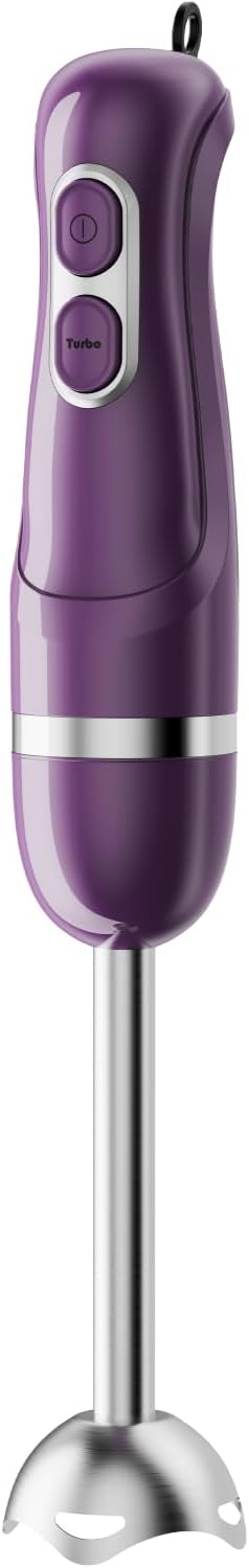 Turelar Immersion Blender Corded 400W, 2 Speed, Emulsifier, Blend, BPA-Free | Hand Blender Stick Mixer, Ergonomic Handle, Stainless Steel Blades, Effortless Blending for Soup, Smoothies, Puree, Baby Food