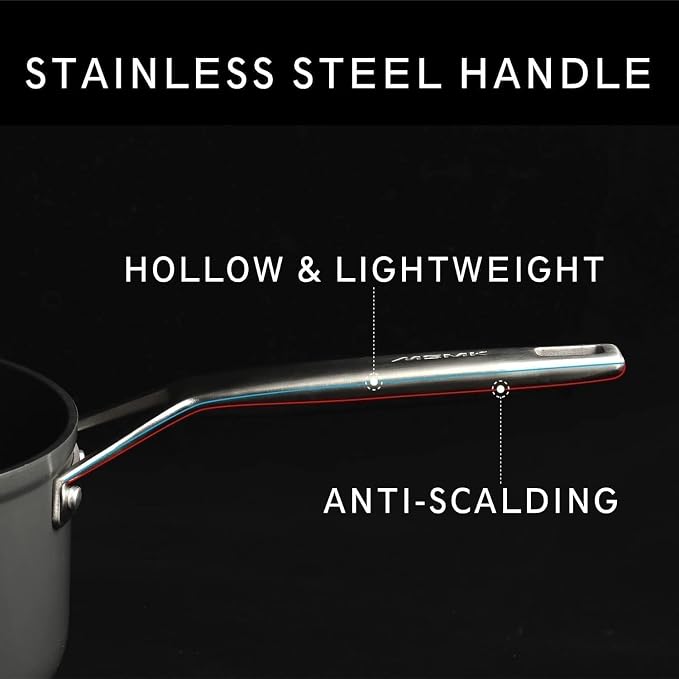 MsMk 12.5 Inch Nonstick Frying pan with Lid, Woks & Stir Fry Pans Skillet | Non Toxic, Even Heating, Easy Clean, Dishwasher & Oven Safe, suitable for gas & electric & induction stoves, Stainless Steel