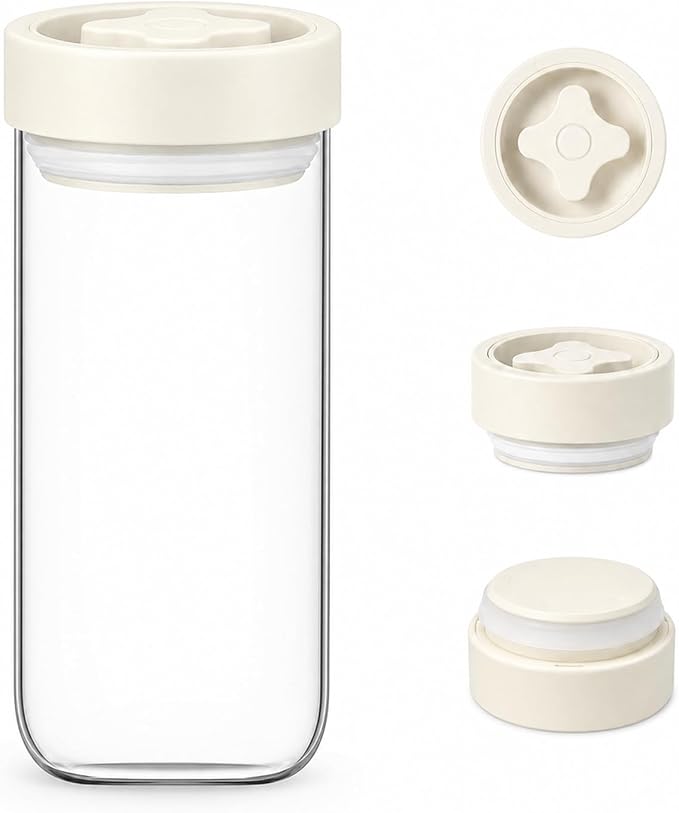 33 oz Glass Canning and Storage Containers Jar with Airtight Lids | Twist Seal Jar with Silicone Ring, Wide mouth Suitable for Pickling, Meal Prep, Coffee Beans, Candy, Dry Pantry Goods