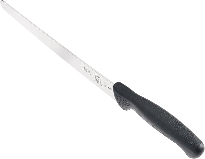 Mercer Culinary M23412 Millennia Black Handle, Wide Fine Sawtooth Blade, Bread Knife