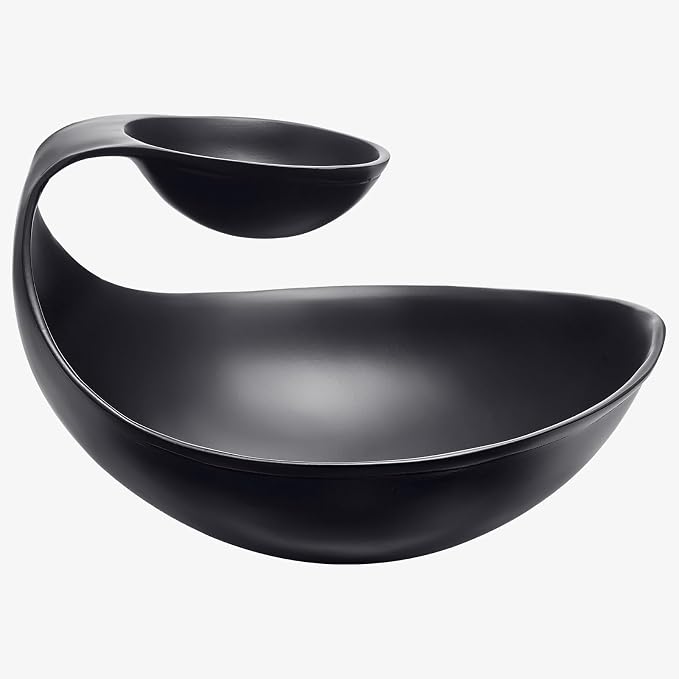 Brass Black Chip and Dip Serving Bowl Brass Tiered Snack, Candy & Salad Bowl Decorative Centerpiece Serving Platter Nuts, Chip & Dip, Salsas, Tray, Serveware Home Decor Gift Entertaining Centerpiece