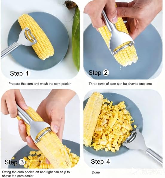 Multi-Functional Kitchen Peeler Set: Potato, Carrot, Apple Peelers + Corn Remover, Orange Peeler Tool, Y Peeler for Veggie & Fruit (Color-2)