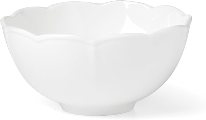 Lenox Studio 1414 Scallop Bone China 12-Piece Dinnerware Set for 4 | dishwasher safe | plates and bowls sets for kitchen and dining | 10.71 inch plate, dish set, dishes, chip resistant