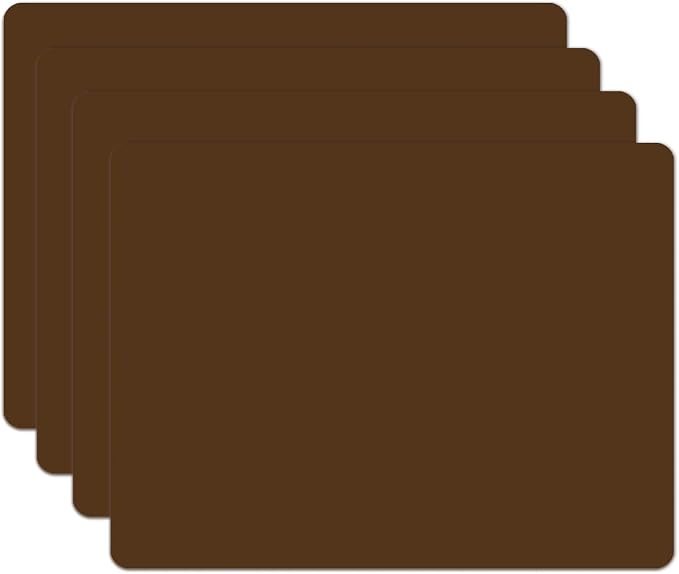 Silicone Placemats, Food-Grade Non-Slip Waterproof, Dining, Stain Resistant, Countertop Protector, Kitchen Counter Mat, Heat Resistant, Baking mat Dishwasher Safe (15.7x11.8Inch-4pack, Coffee)