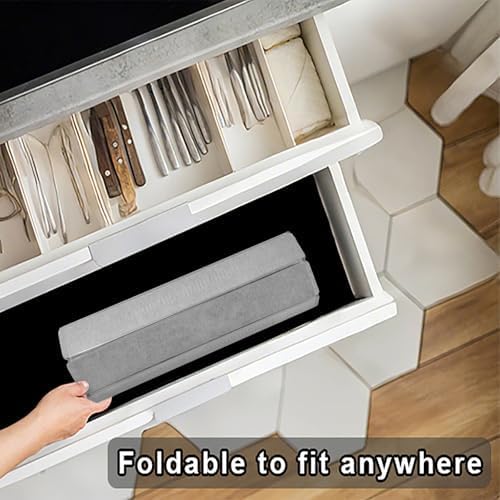Large Stone Dish Drying Mat for Kitchen Counter,Equipped Dish Rack, Diatomaceous Earth Material, Foldable and Super Absorbent Dish Drying Pad Suitable for Tableware, Bottles and Cup (Grey, 24×16 IN)