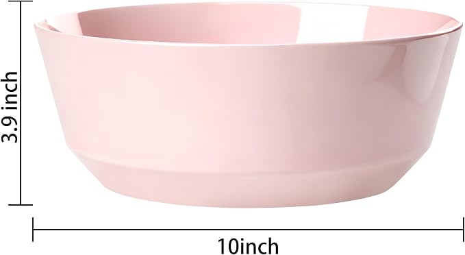 8 Pack Pink Serving Bowls for Easter | 128oz Heavy Duty Disposable Plastic Bowls, Perfect for Party Snack, Salad, Candy & Bar Buffet