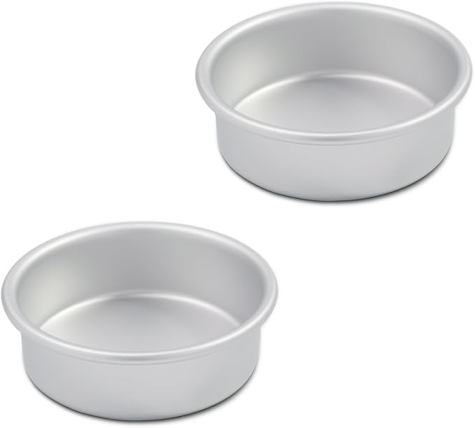 Round Cake Pans, 5×2 Inch, Set of 2 | Aluminum, Baking Cake Pan, For Wedding, Party, Family Occasions, For Chocolate, Bread