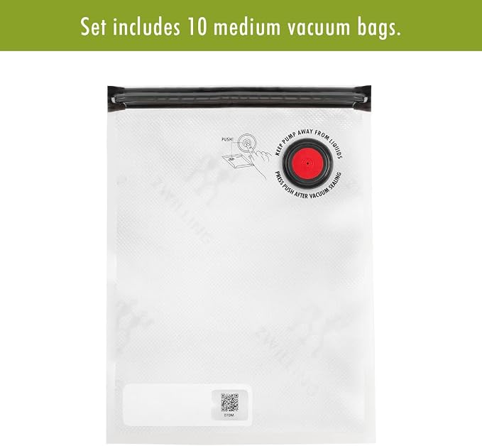 ZWILLING Fresh & Save 10-pc Vacuum Sealer Bags, Sous Vide Bags, Meal Prep - Medium