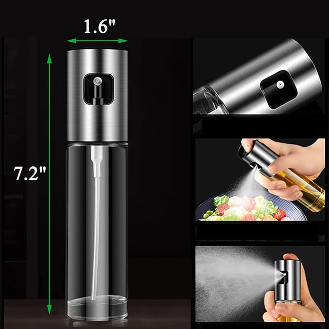 Olive Oil Sprayer for Cooking Oil Spritzer Mister for Air Fryer Canola Vinegar Vegetable Oil Portable Mini Bottle Kitchen Gadgets for BBQ/Pan/Salads/Baking (2 Pack)