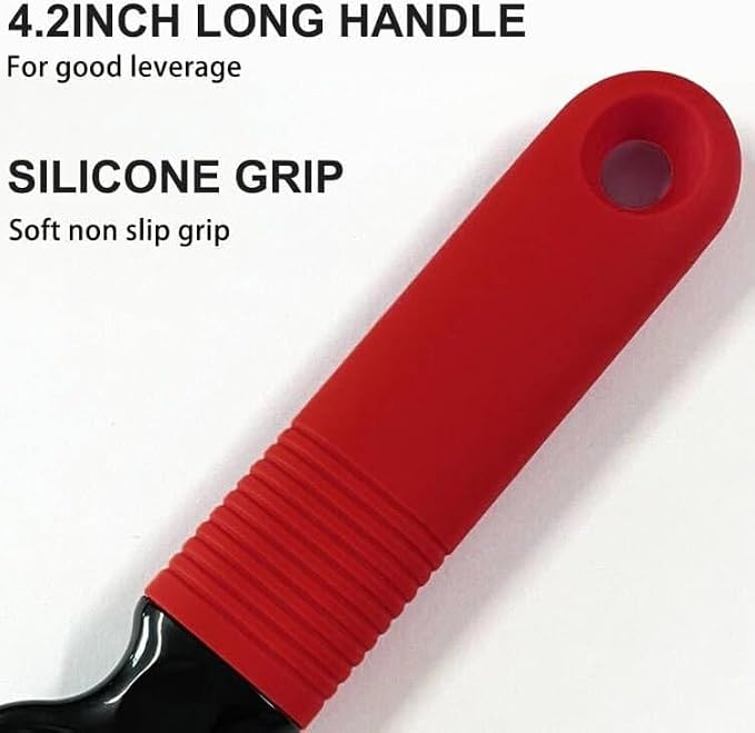 2-in-1 Soda Can Tab & Beer Bottle Opener, Red, 2-Pack | Easy pull tab opener with soft silicone handle protects nails & arthritic hands. Great for bars, picnics, and outdoor events