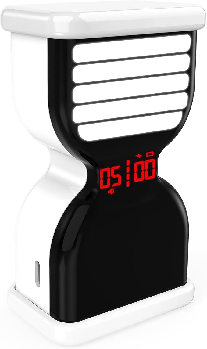 Pomodoro Timer for Productivity, Visual Digital Hourglass Timer | 5/25Min Preset, Custom Countdown Count-up, On/Off, Loud Alarm Mute, Rechargeable Flip Timer for ADHD Tool Study Work Kitchen