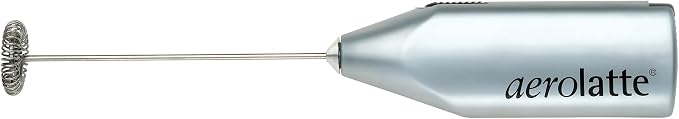Aerolatte Steam-Free Milk Frother, Satin Finish, 18/8 Stainless Steel Whisk, BPA-Free Plastic Housing, Batteries Included