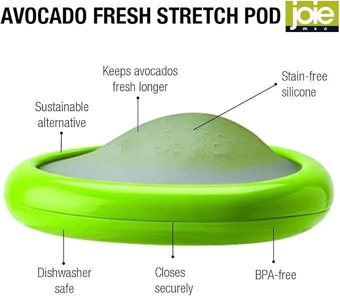 Joie Food Saver, Fresh Stretch Pod Avocado Storage Container, BPA-Free | Stores Leftover Half of Avocado For Fresh Keeping, Keeps Leftover Produce Flavorful and Firm in Fridge, Slows Down Oxidation