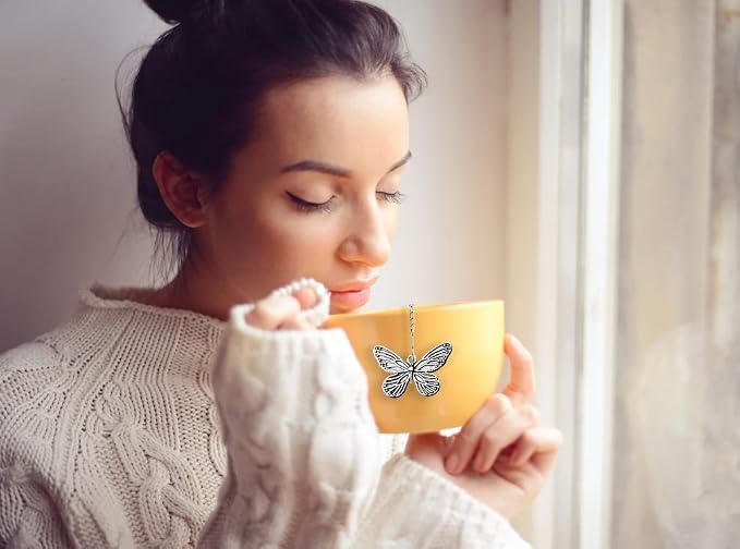 NSTaygate 2pcs Tea Infuser,Loose Leaf Tea Steeper Tea Strainer with Charm Handmade Dragonfly Butterfly Pendant Tea Ball Tea Filter Tea Infusers for Loose Tea