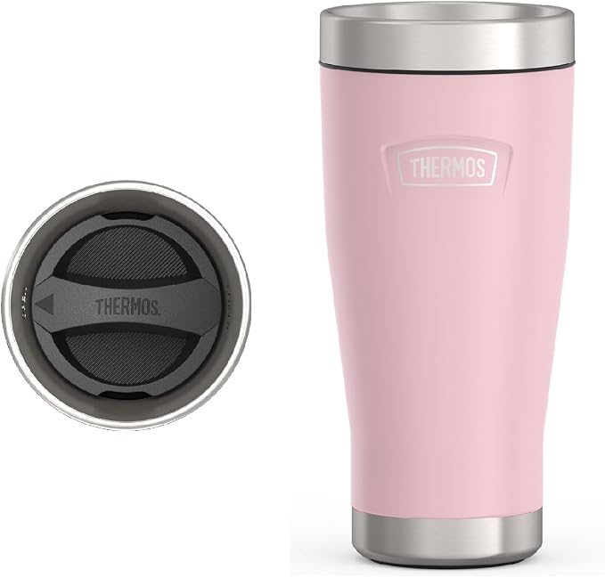 THERMOS ICON SERIES, Stainless Steel Tumbler, Sunset Pink, 16 oz | BPA Free Material
