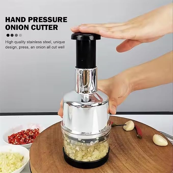 Stainless Steel Garlic Press 3-in-1 Crusher Mincer Chopper Kitchen Tool