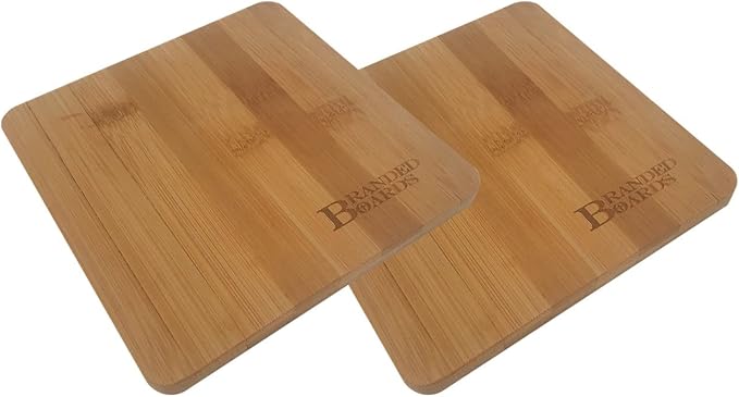 Small Mini All Natural Bamboo Cutting Board, Great for Apartments RV's Home Bar Charcuterie Backpacking Camping Bushcraft Dorm Rooms Picnics & Entertaining (2 Pack)
