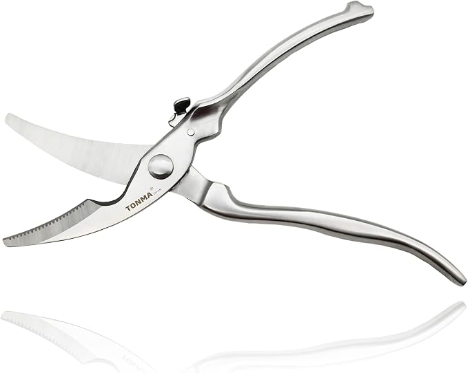 TONMA Poultry Shears, Made in Japan, 10" Japanese Kitchen Shears Heavy Duty | Restaurant-Grade Stainless Steel Kitchen Scissors, All-Purpose Cooking Scissors for Turkey, Chicken, Crab, Dishwasher Safe