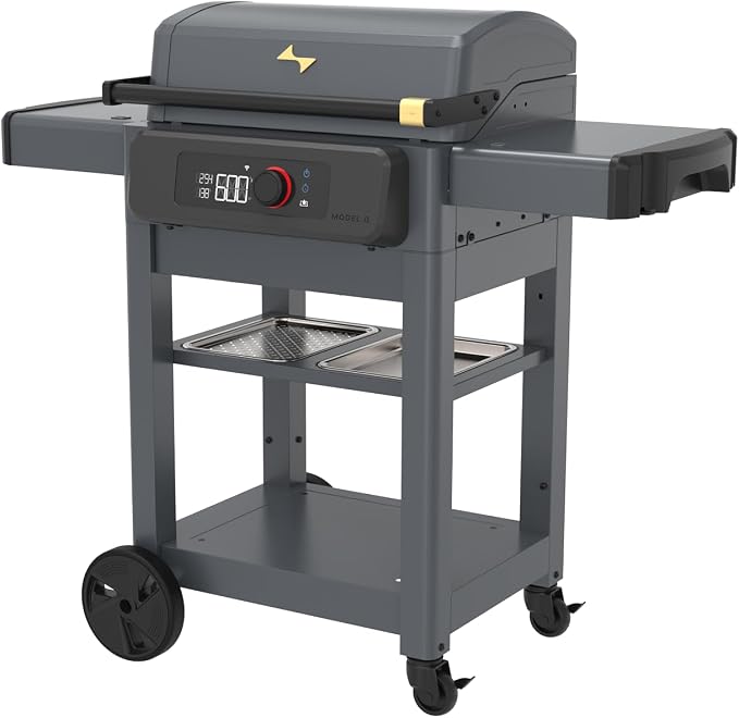 Current® Model G Smart Electric Griddle, Flat Top, Slate | Apartment-Friendly and Weather-Resistant; App-Connected Control from 200°F to 600°F for BBQs, Searing and Roasting.