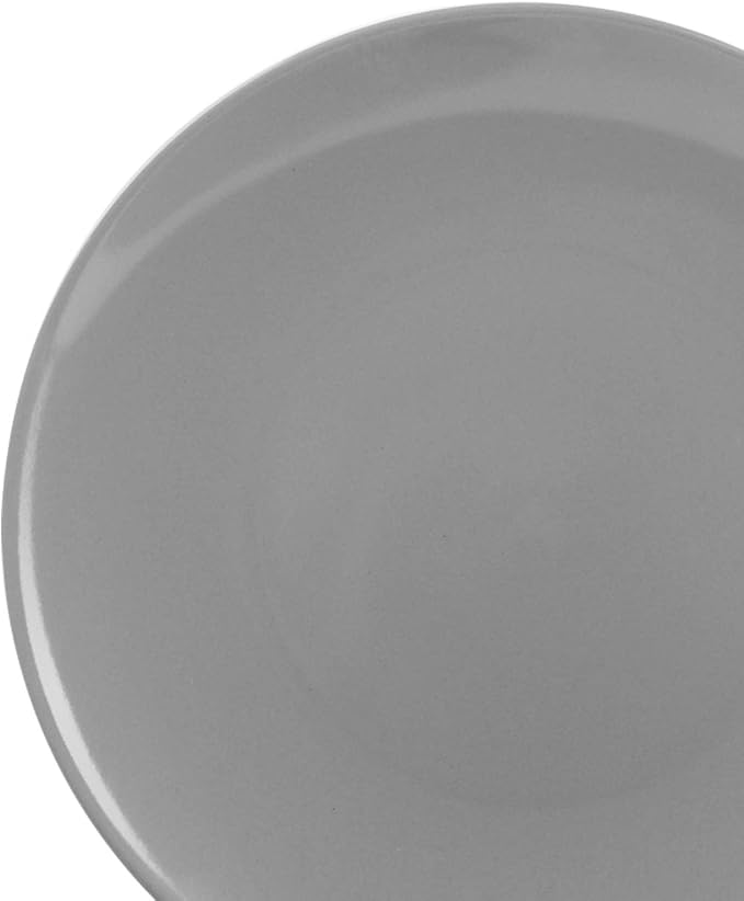 Amazon Basics 18-Piece Stoneware Dinnerware Set, Service for 6, Microwave and Dishwasher Safe, Plates and Bowls for Everyday Use, Smokey Grey