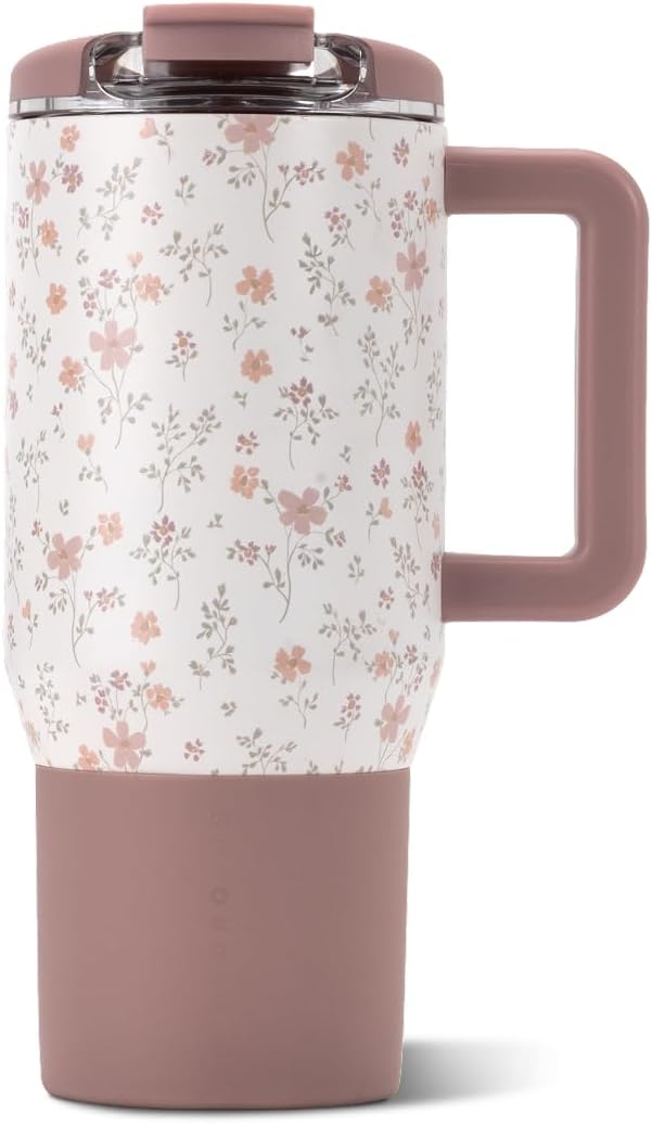HydroJug Coffee Traveler 20oz Ceramic-Lined Mug with Handle, Magnolia