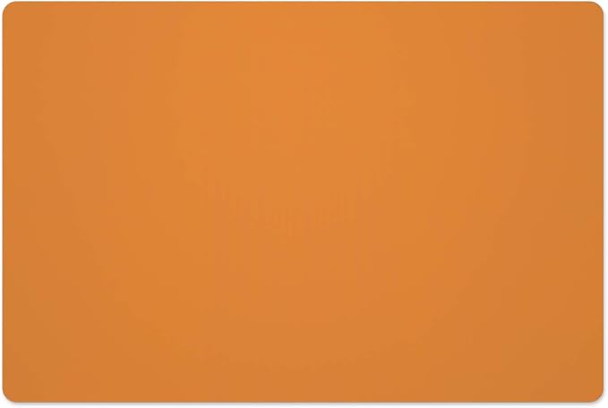 Silicone Placemats, Food-Grade Non-Slip Waterproof, Dining, Stain Resistant, Countertop Protector, Kitchen Counter Mat, Heat Resistant, Baking mat Dishwasher Safe (23.6"×15.7"-1pack, Orange)