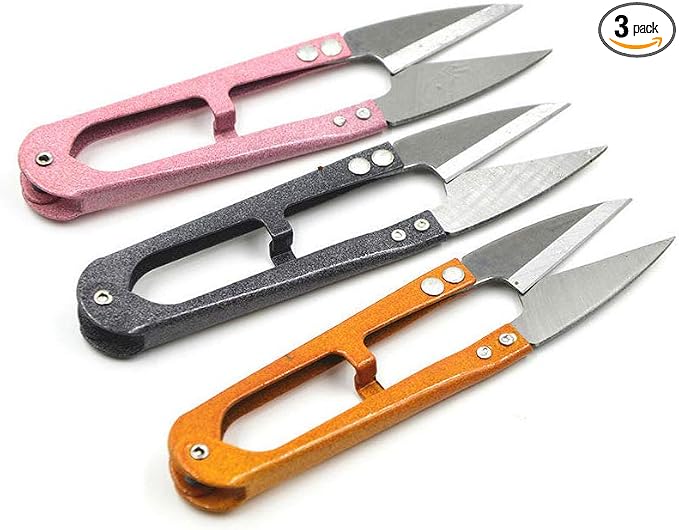 MUUZLL 3 Pack 4.1Inch Bonsai Pruning Scissors, Bud And Leaves Trimmer Yarn Thread Cutter Snips Trimming Supplies, Garden Plants, Gardening Clippers Flower, Stainless Steel Pruners Trimmers