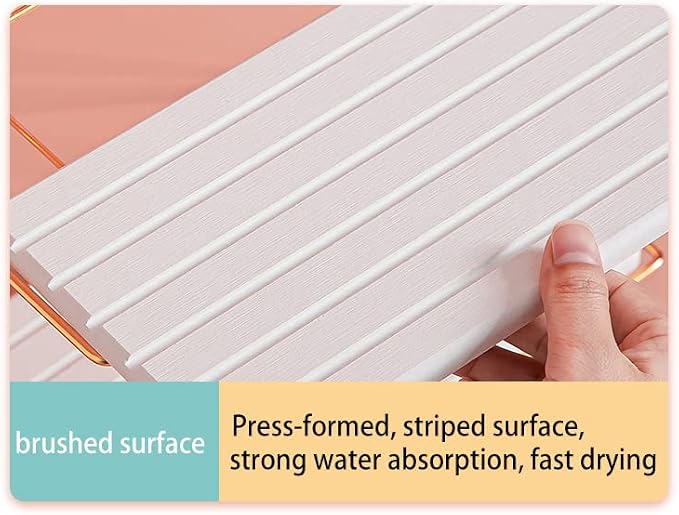 NiuYichee 2 PCS Water Absorbent diatomite Coasters, 9.5" x 5.5" Water Absorbing Stone Tray for Sink, Stone Drying mat for Kitchen Counter, Stone soap Tray Used for Hand Soaps & toiletries & Plants