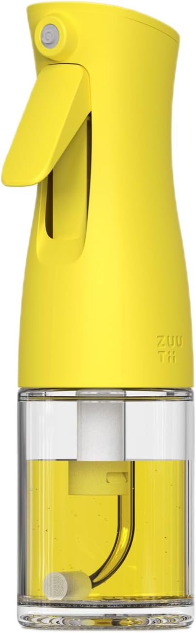 Zuutii Oil Sprayer for Cooking, 170ml Olive Oil Sprayer Mister, Olive Oil Spray Bottle for Salad, BBQ, Continuous Spray with Portion Control, Kitchen Baking, Roasting,Hairstyling,Lemon Yellow