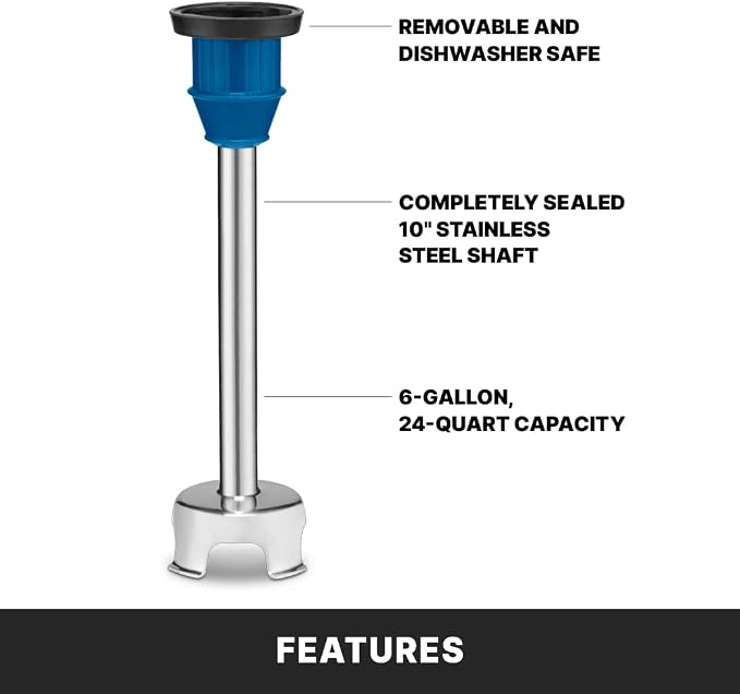 Waring Commercial Quik Stix Plus Immersion Blender, Variable Speed, 10 in Removable Shaft, for Professional Hand Blender for Kitchens & Restaurants, WSB40X