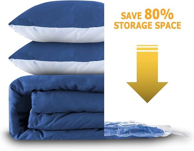 MEIQIHOME Vacuum Storage Bags, Space Saver Sealer Bags,Vacuum seal bags for clothing, Pillows, Comforters, Blankets, Bedding,Travel,7 Jumbo