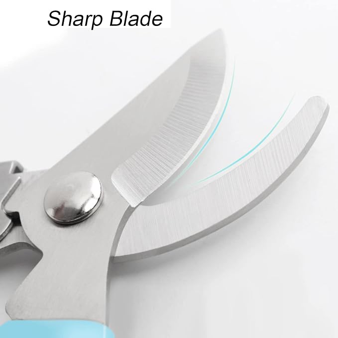 Curve Gardening Scissor with Sharp Stainless Steel Blade Garden Shears for Cutting Flowers Trimming Plants of Yard Florist Flower Rose Herb Hedge Bonsai and Fruits Picking (Red Handle)