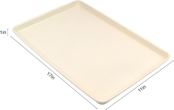 David Burke 17"/15" Cookie Sheets – Carbon Steel, PFTE & PFOA Free, Oven Safe, Non-Toxic, Perfect for Baking and Roasting – Cream (2-Pack)