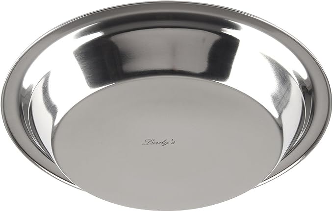 Lindy's - 5M871 Lindy's Stainless Steel 9 inch pie pan, Silver